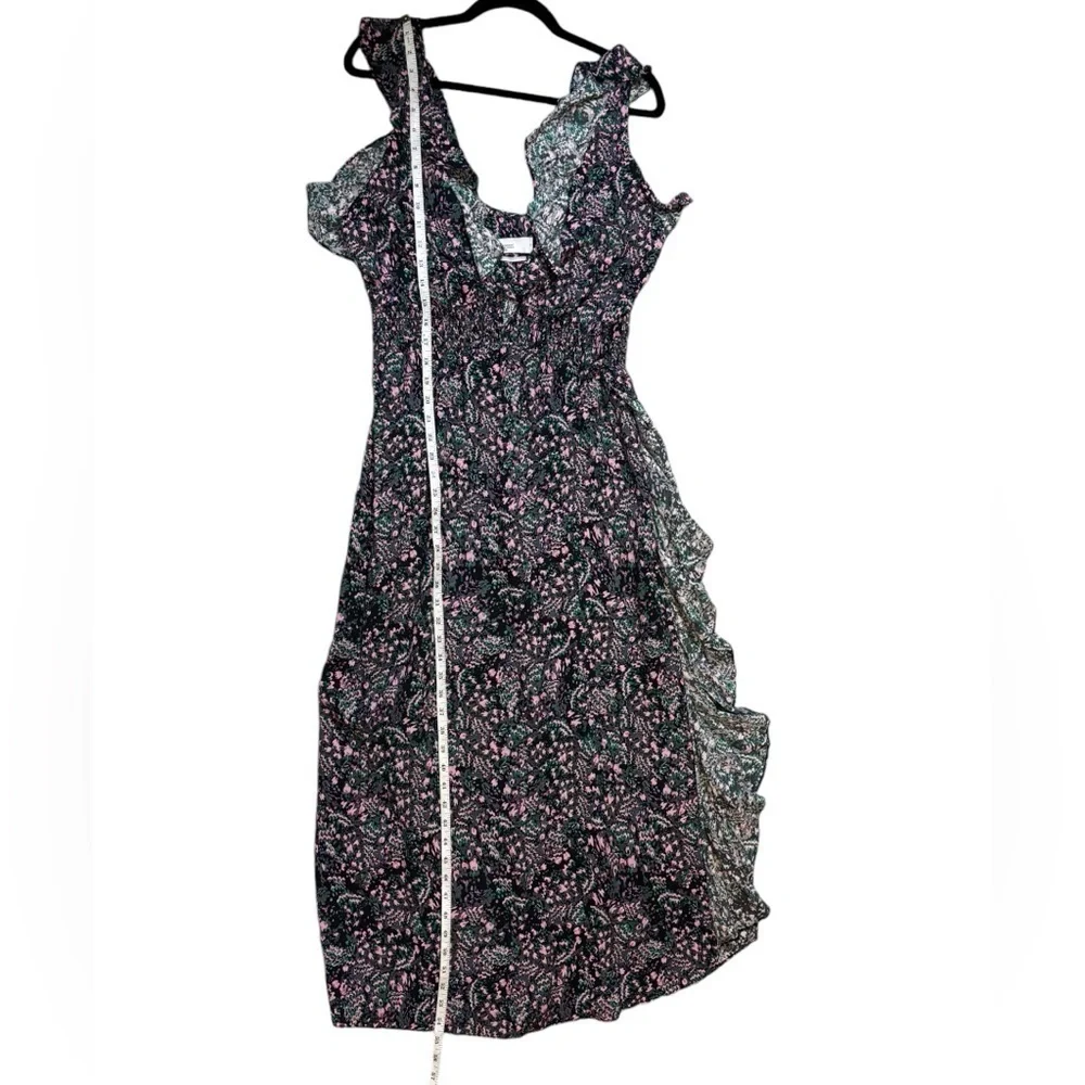 IRO Women's Floral Ruffle Party Cocktail Dress Size 39= US 6 Pink Green Black